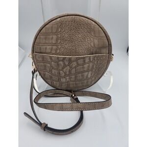 Caroline Hill Canteen‎ Crossbody Shoulder Purse Faux Croc Print Brown